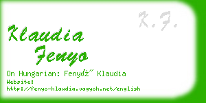 klaudia fenyo business card